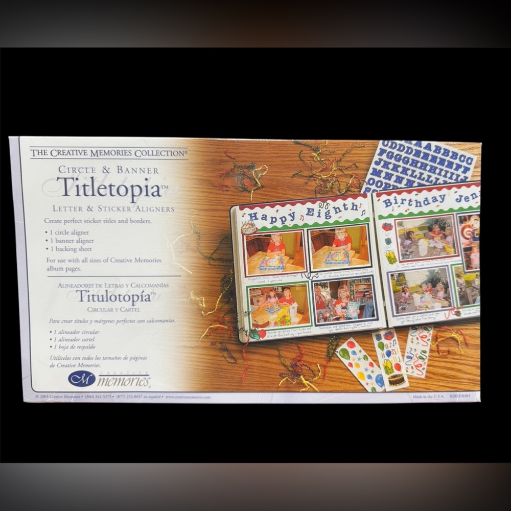 NEW Creative Memories Titletopia Tool Circle & Banner Alingers Letter & Stickers